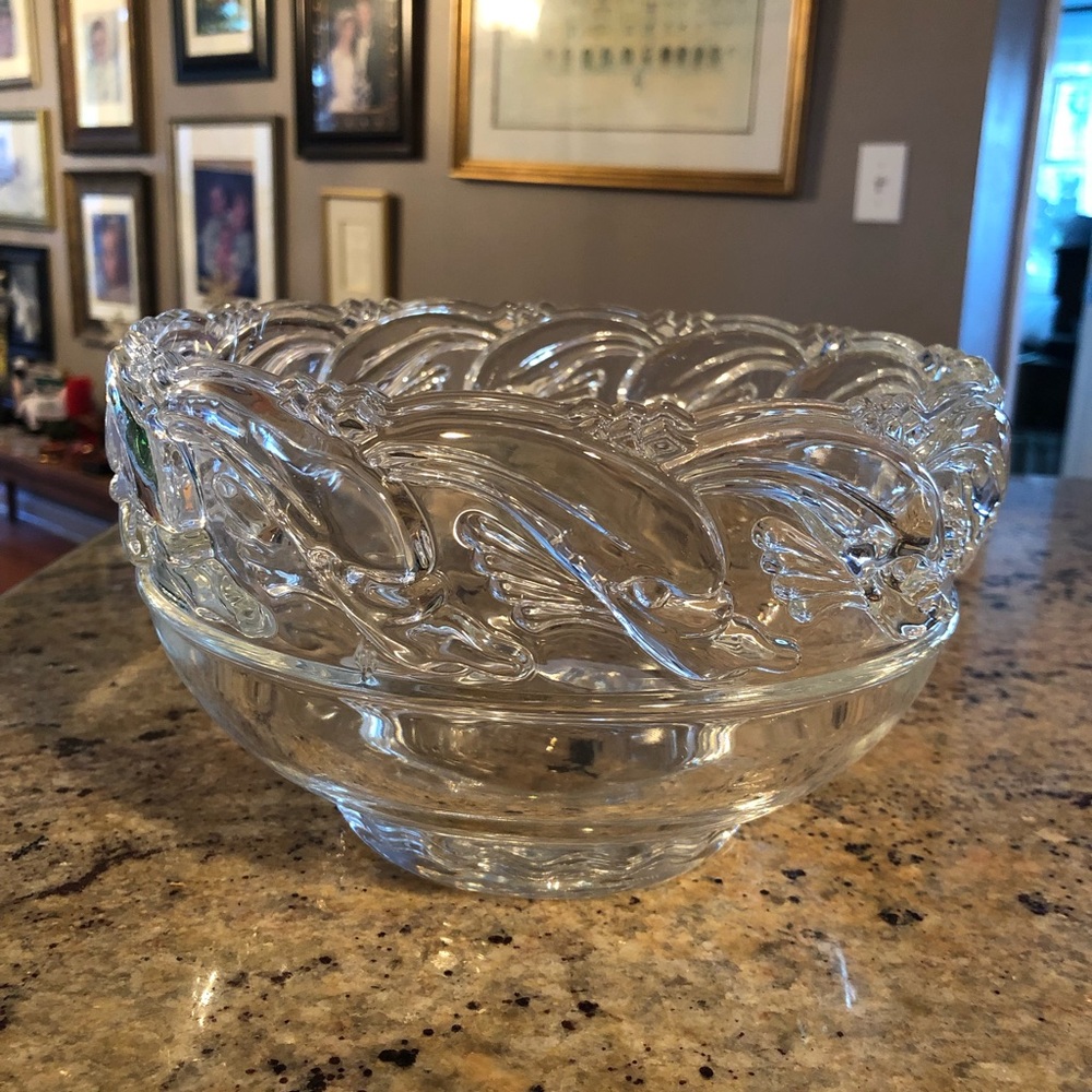 Tiffany and Co. Glass Bowl with Dolphins 1993.